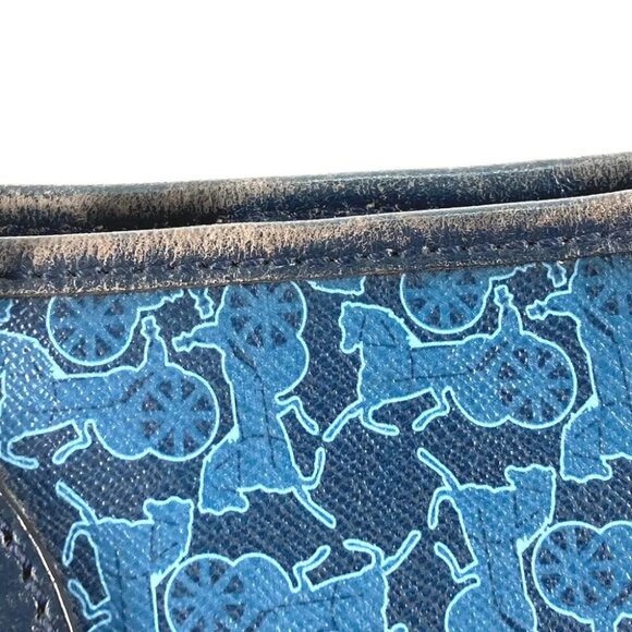 CELINE Old Sulky Tote Bag 2WAY Bag Crossbody Shoulder Bag Leather/PVC blue/Navy - Picture 9 of 16